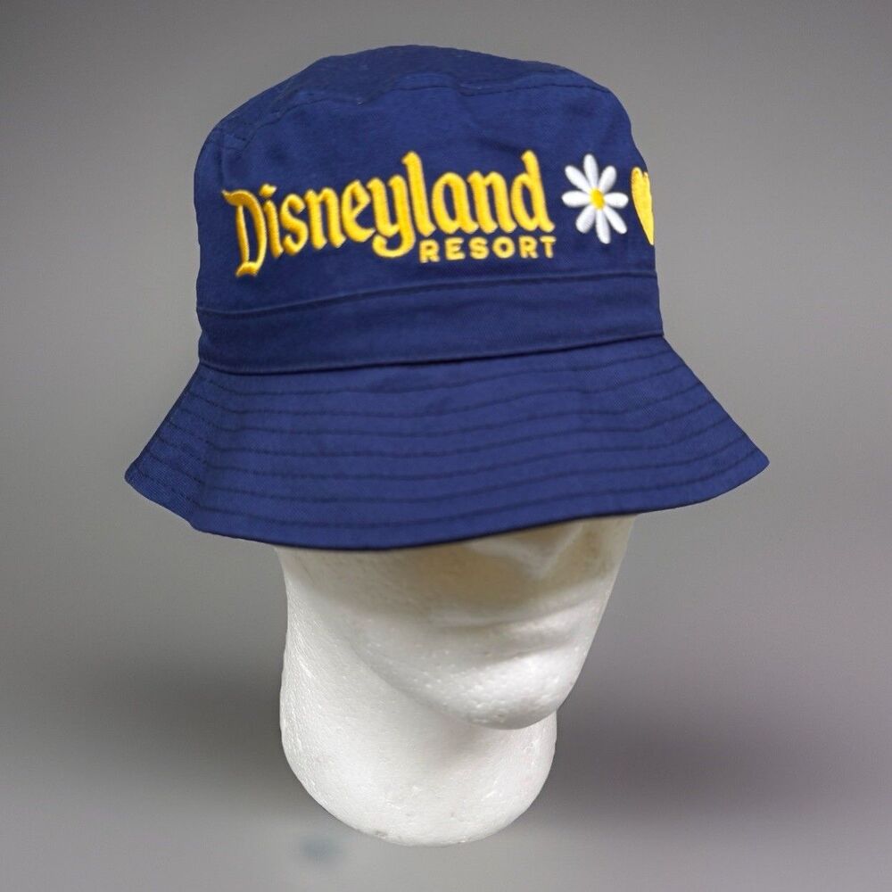 Disneyland Resort Bucket Hat Adult Size Blue Disney Parks Daisy Heart Castle NWT